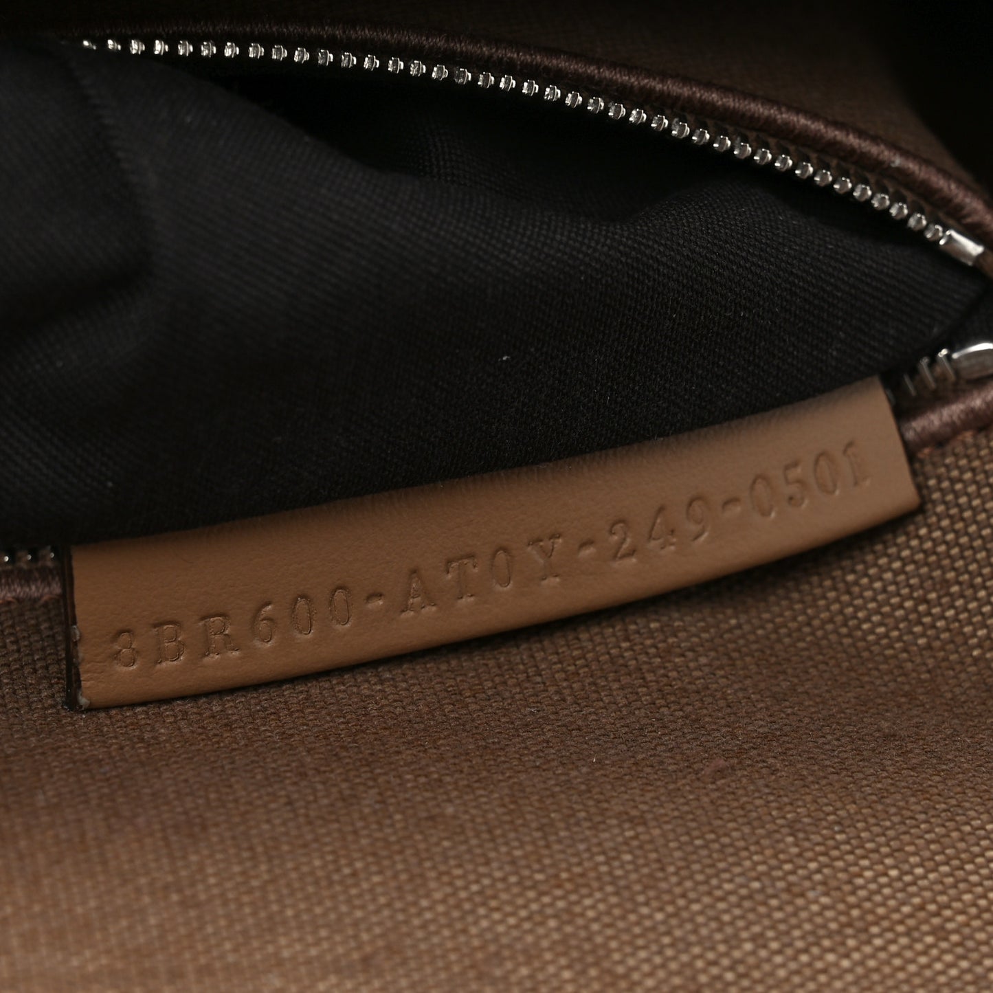 Velvet Jacquard FF Crystal Embossed Baguette Cappuccino
