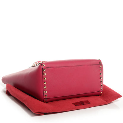 Valentino Garavani Vitello Rockstud Double Handle Tote Cyclamin 4 of 9