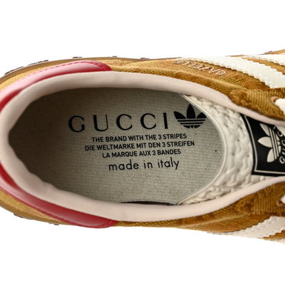 Gucci X ADIDAS Vintage GG Monogram Mens Gazelle Sneakers 6.5 Mid Natural Nut Off White 6 of 8