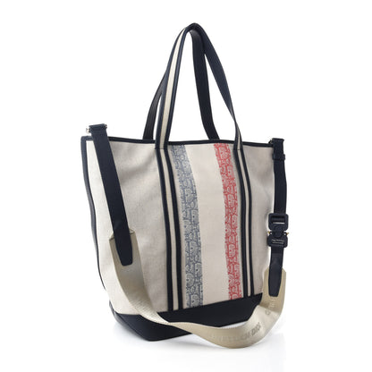 Christian Dior HOMME Oblique Canvas Grained Calfskin Large Three-Tone Tote Beige 3 of 10
