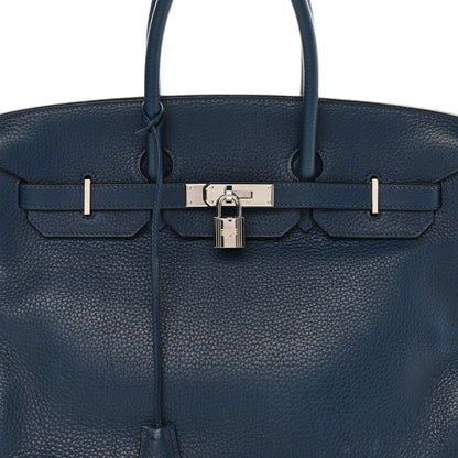 Hermes Taurillon Clemence Birkin 35 Bleu Brighton 8 of 12