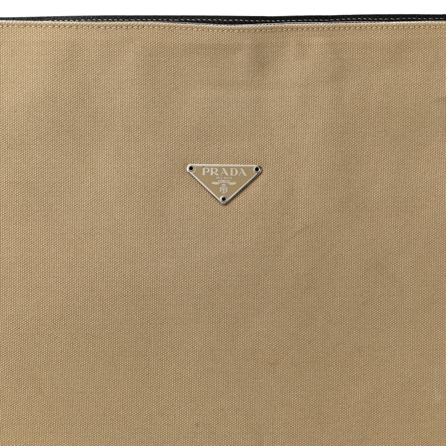 Canvas Shoulder Bag Beige Black