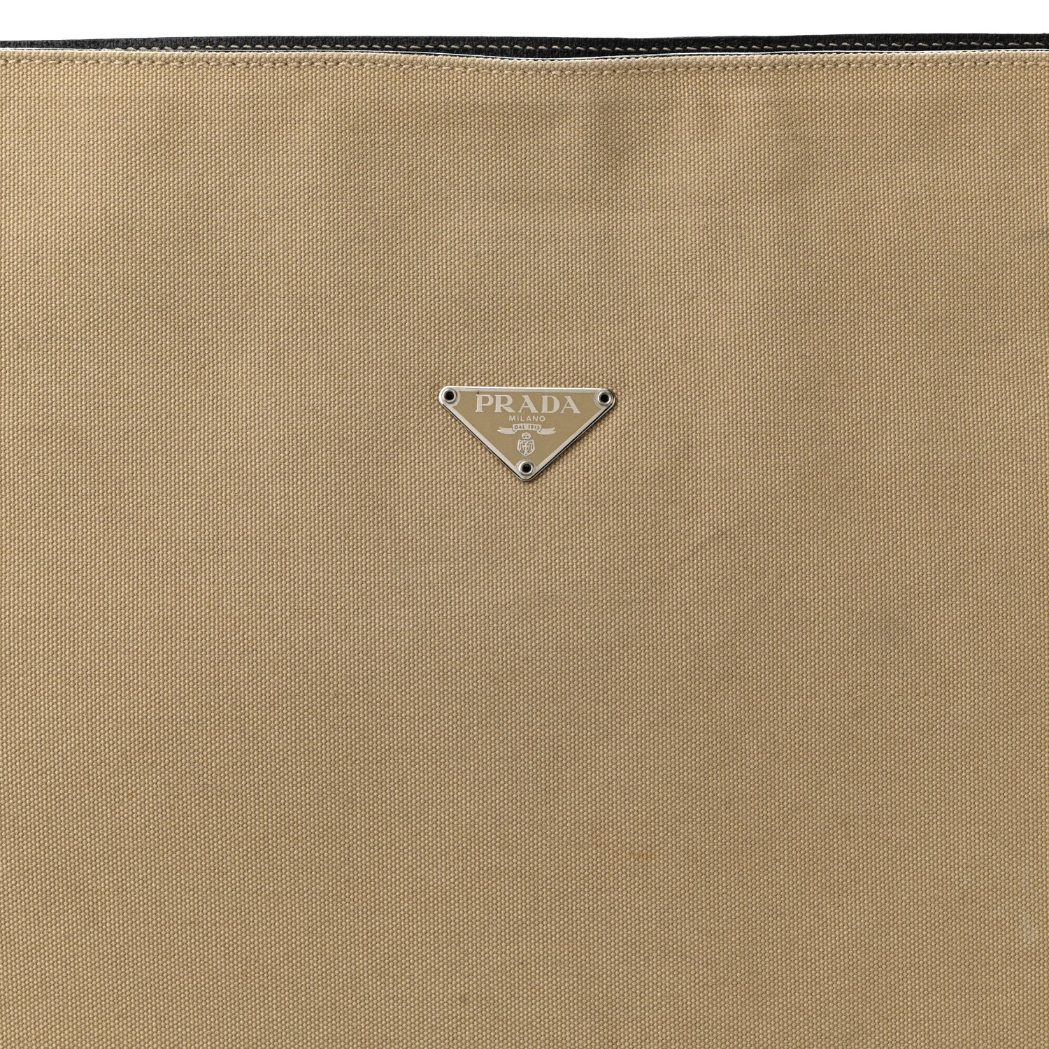 Prada Canvas Shoulder Bag Beige Black 8 of 10