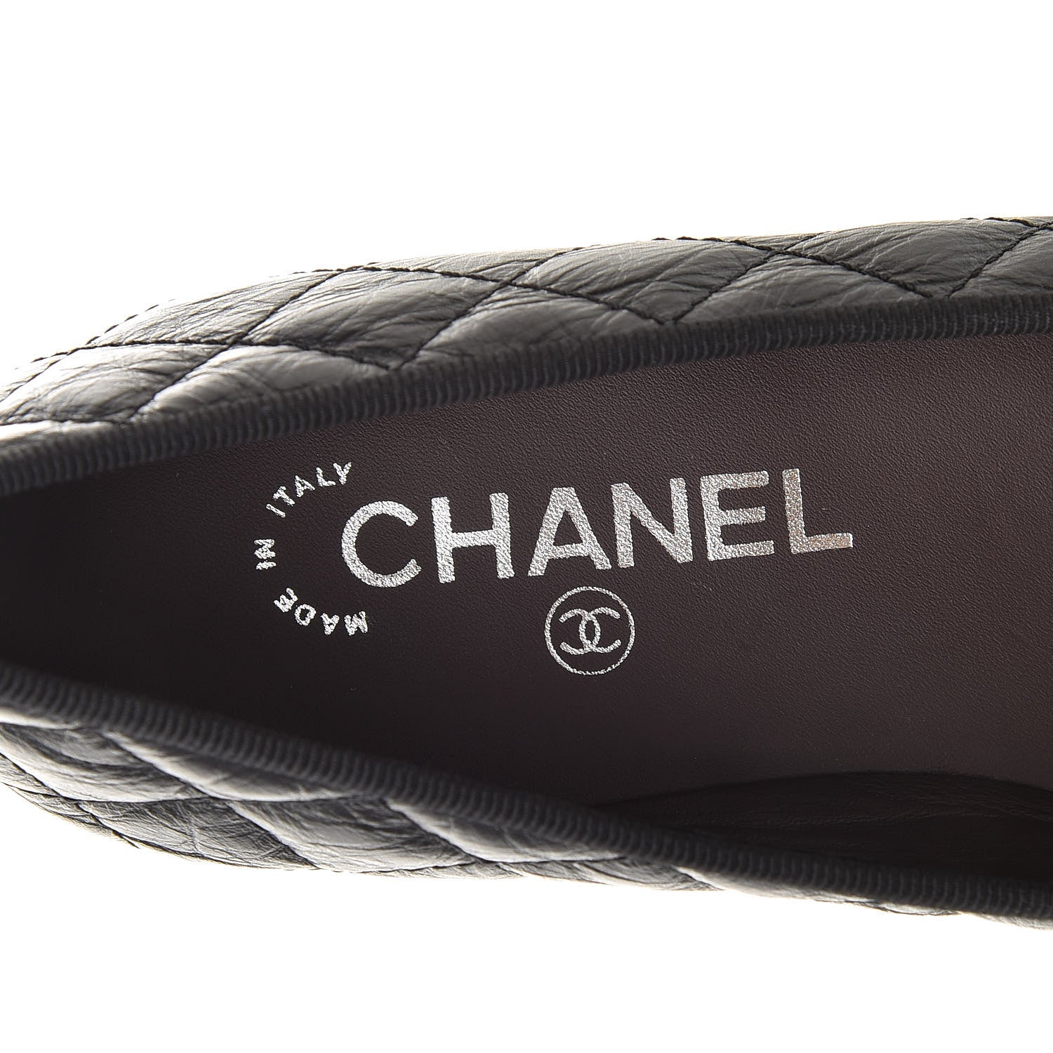 Chanel Aged Calfskin Quilted Cap Toe Ballerina Flats 37 Black 8 of 8