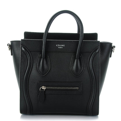 Celine Drummed Calfskin Nano Luggage Black 1 of 8