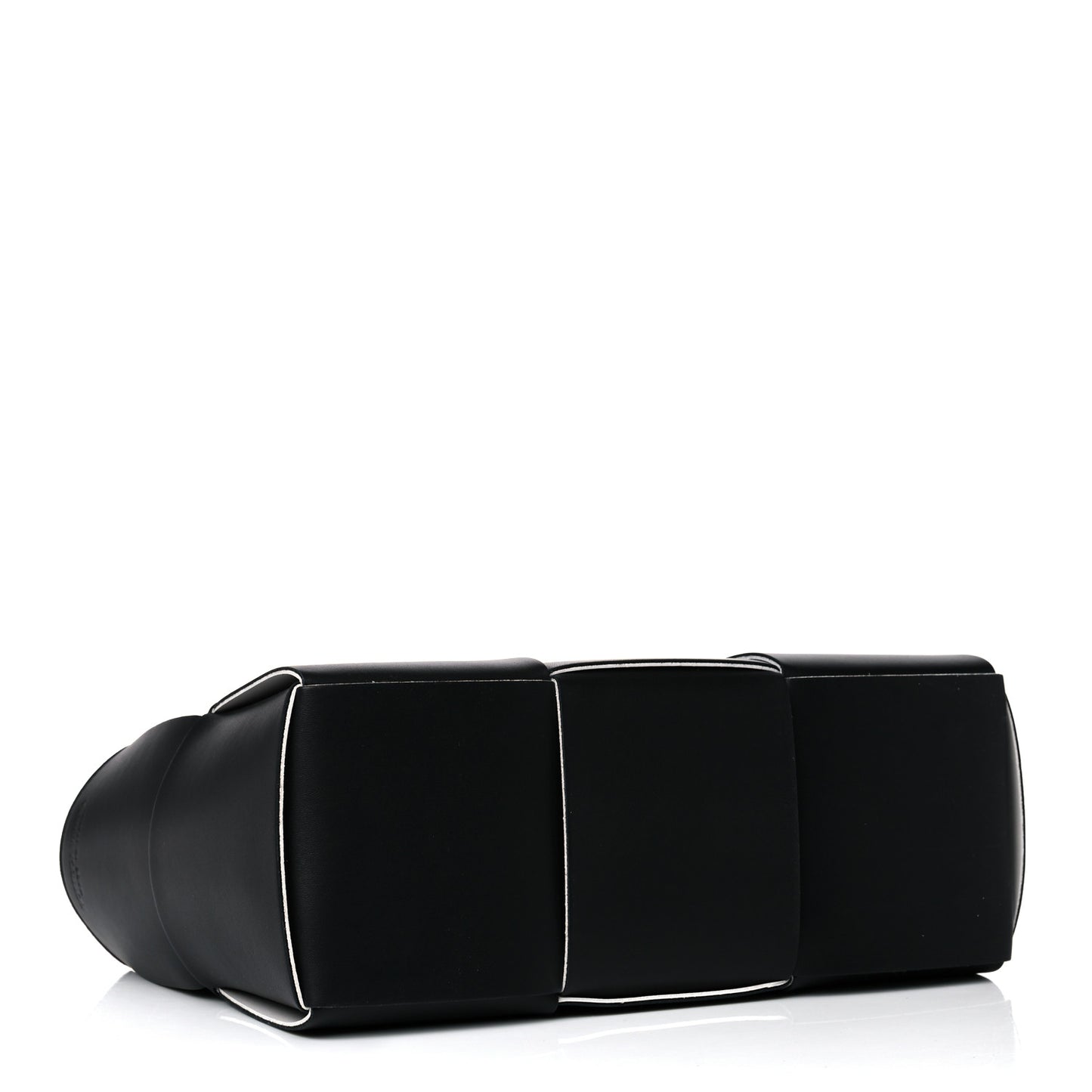 Nappa Maxi Intrecciato Small Arco Tote Black White