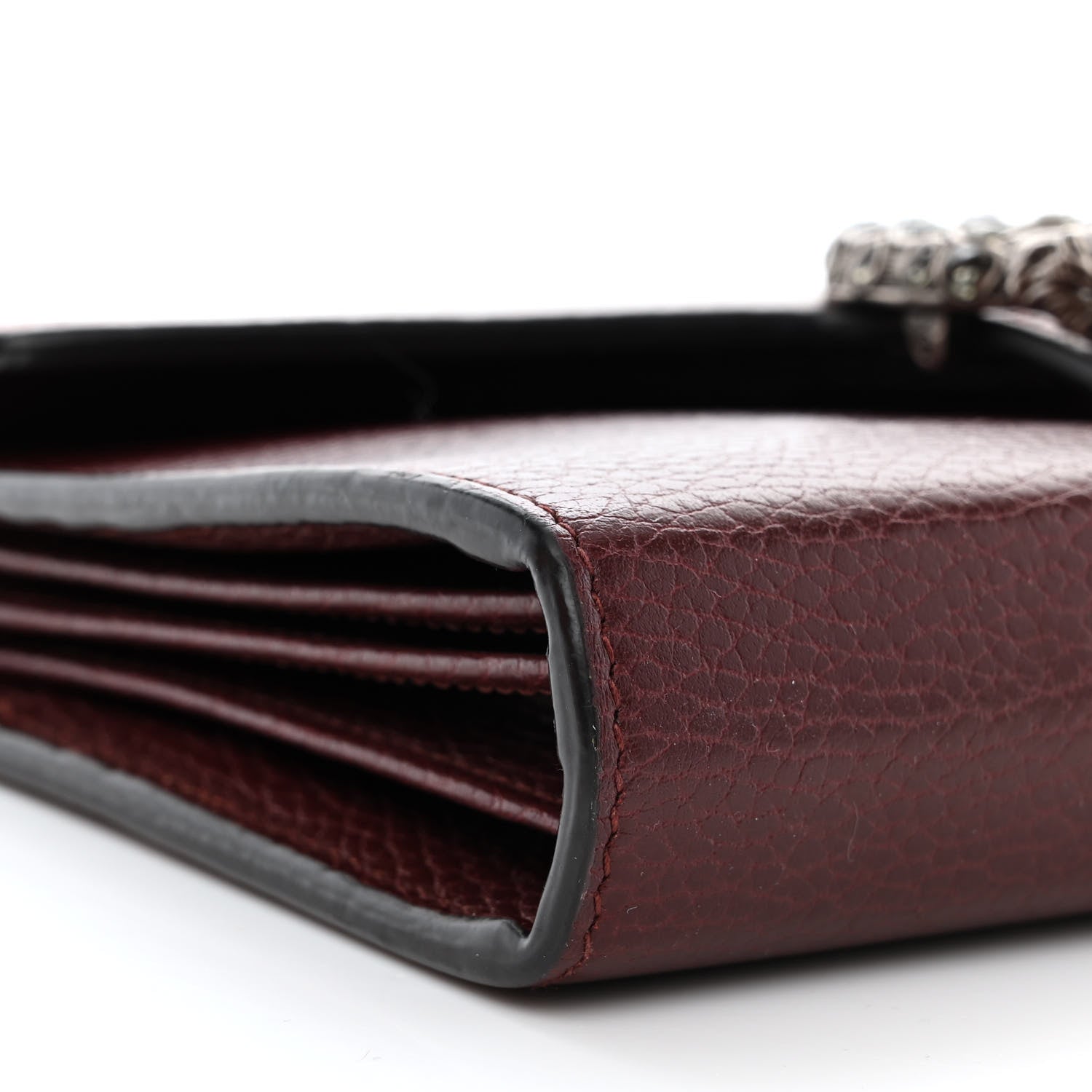 Gucci Dollar Calfskin Crystal Mini Dionysus Chain Wallet Vintage Bordeaux 9 of 13