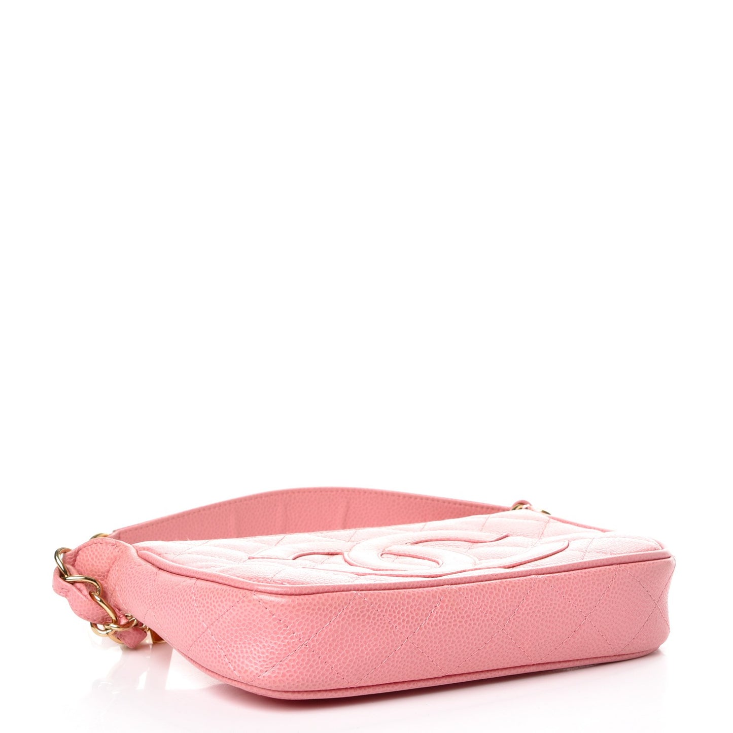 Caviar Quilted Pochette Pink