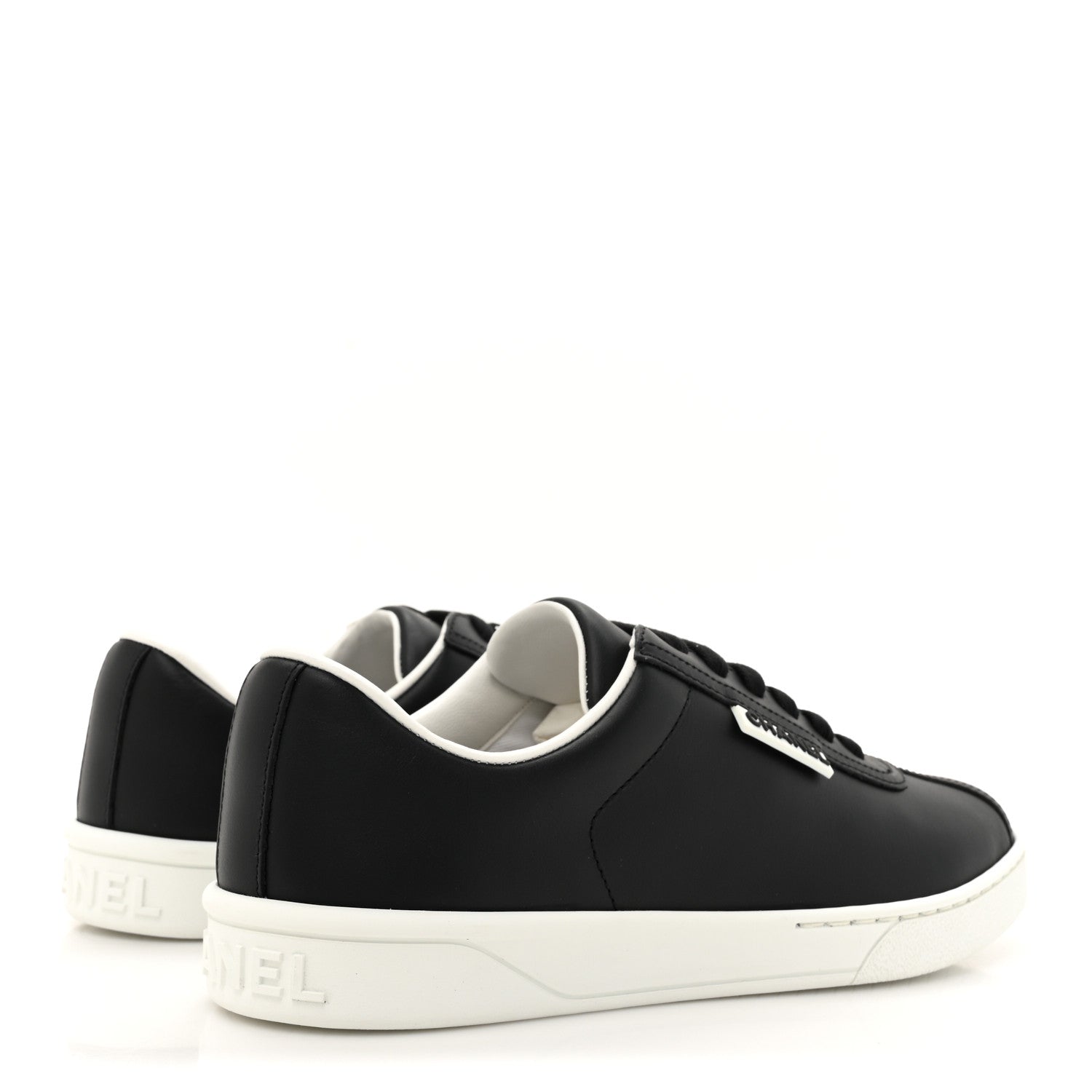 Chanel Calfskin CC Womens Sneakers 36.5 Black 5 of 9