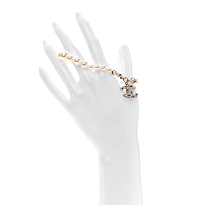 Chanel Pearl Crystal CC Bracelet Gold 2 of 5