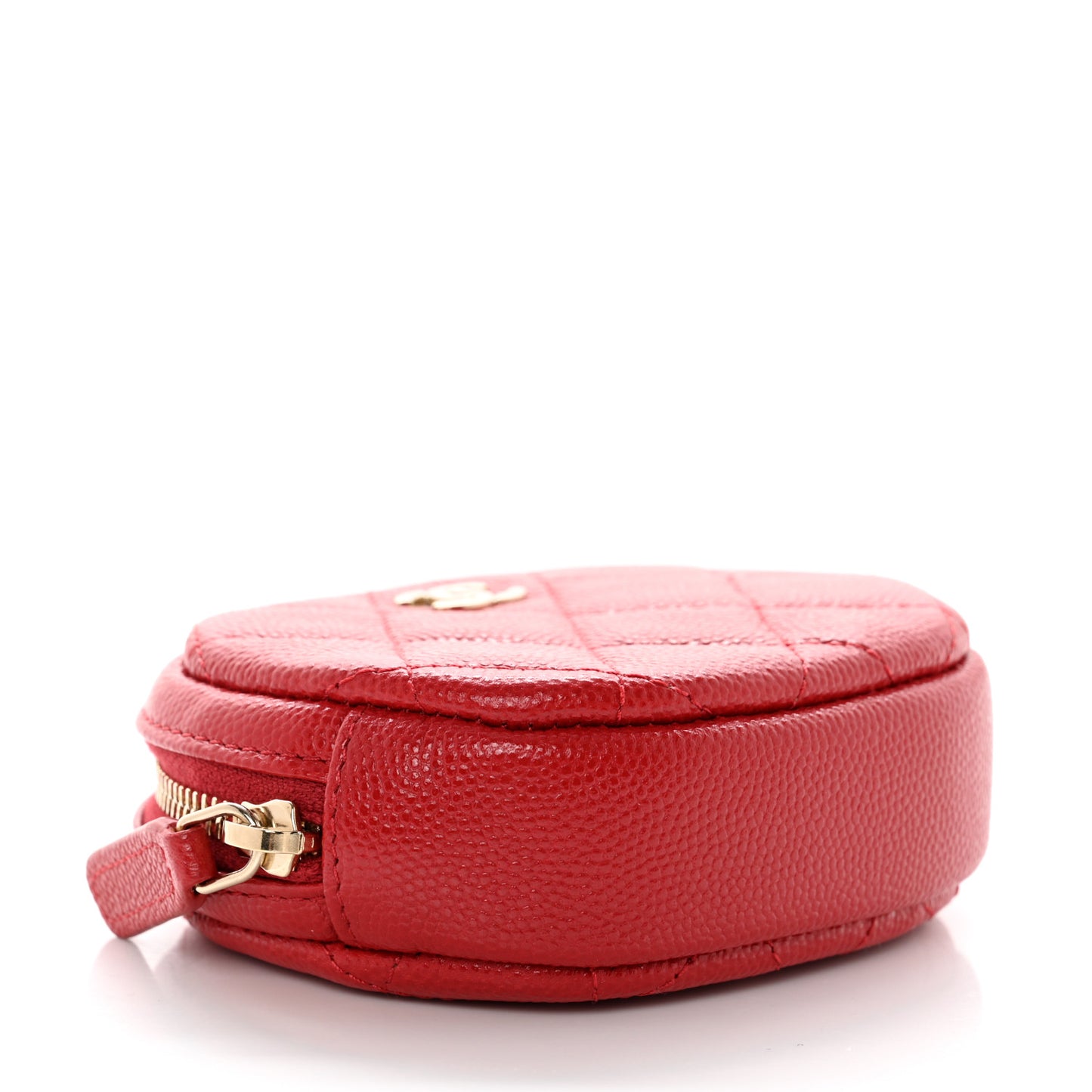 Caviar Quilted Zip Around Classic Coin Purse Red