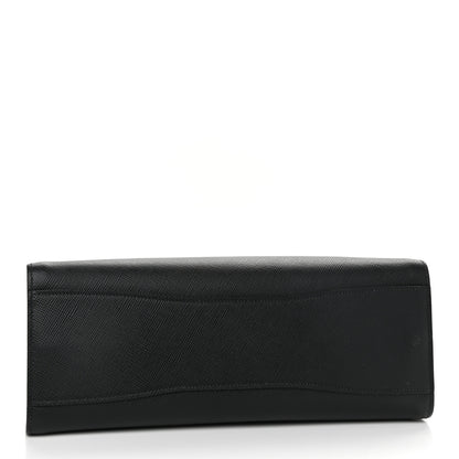 Prada Saffiano City Calfskin Large Bibliothèque Top Handle Black Fuoco 4 of 11