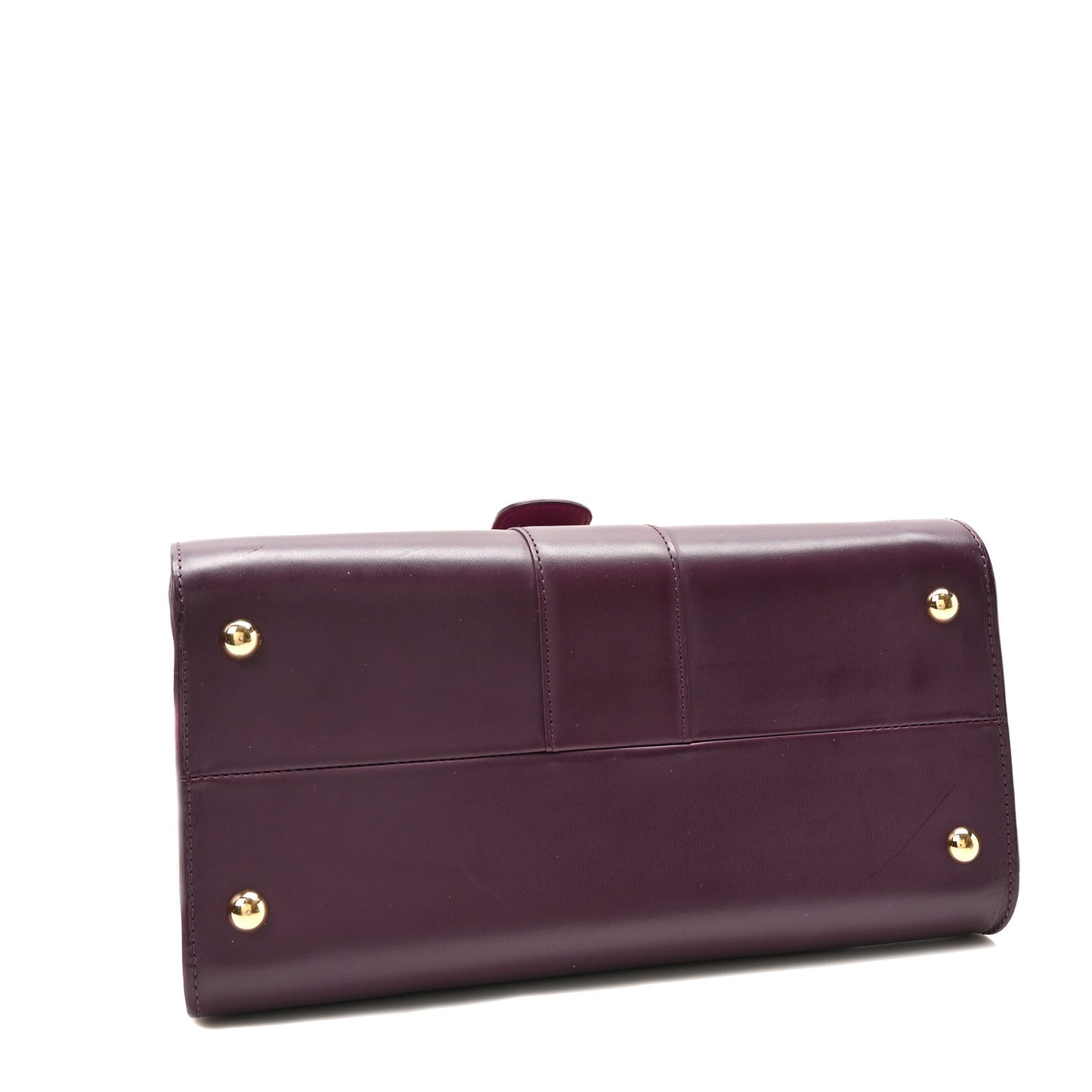 Box Calfskin MM Brillant Satchel Deep Purple Pink