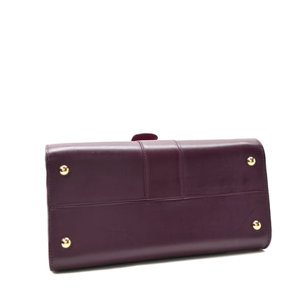 Delvaux Box Calfskin MM Brillant Satchel Deep Purple Pink 4 of 9