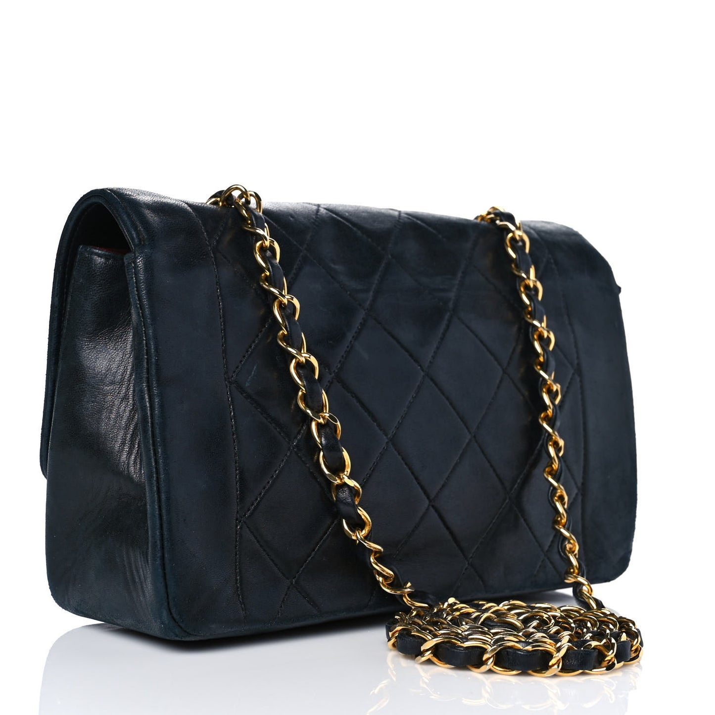 Lambskin Quilted Small Single Flap Black