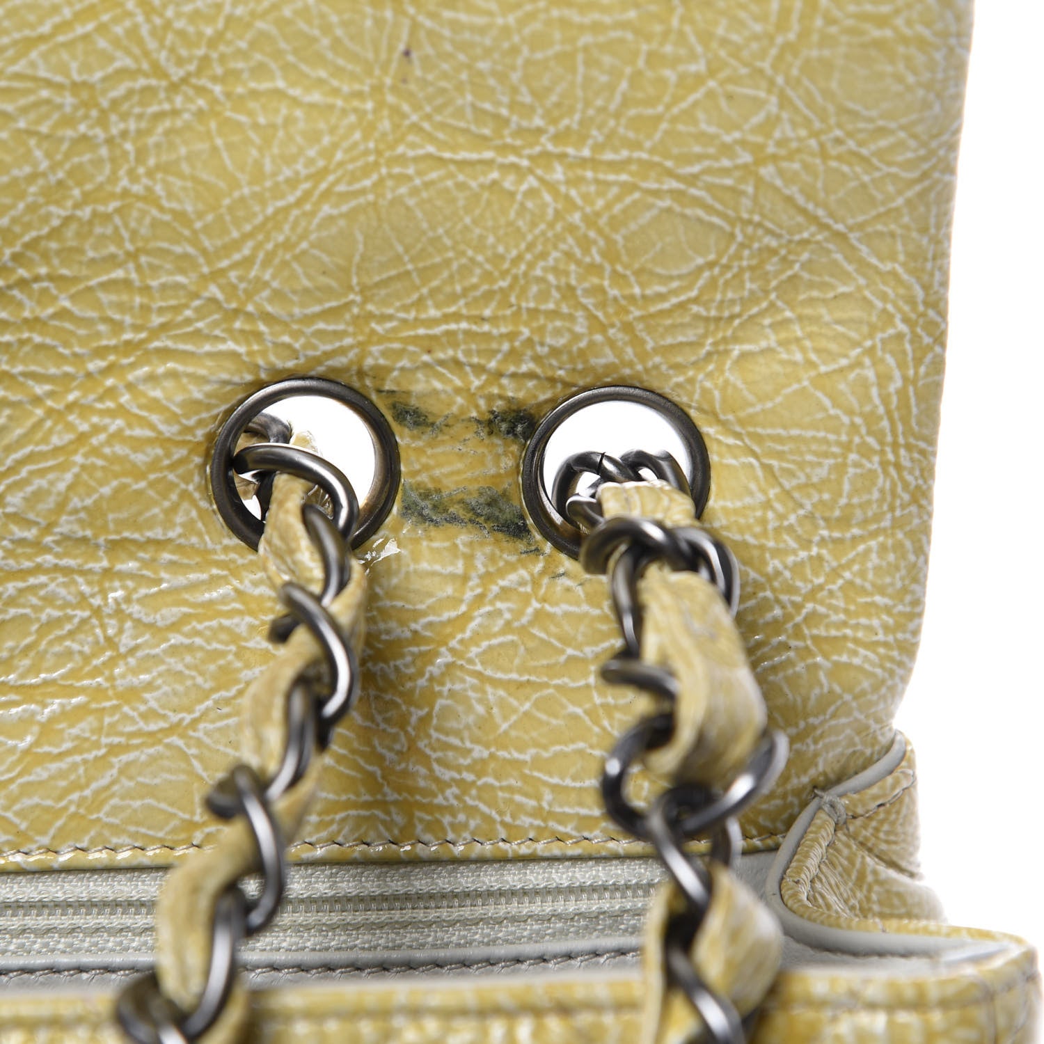 Chanel Crinkled Patent Quilted Jumbo Single Flap Light Beige 10 of 16