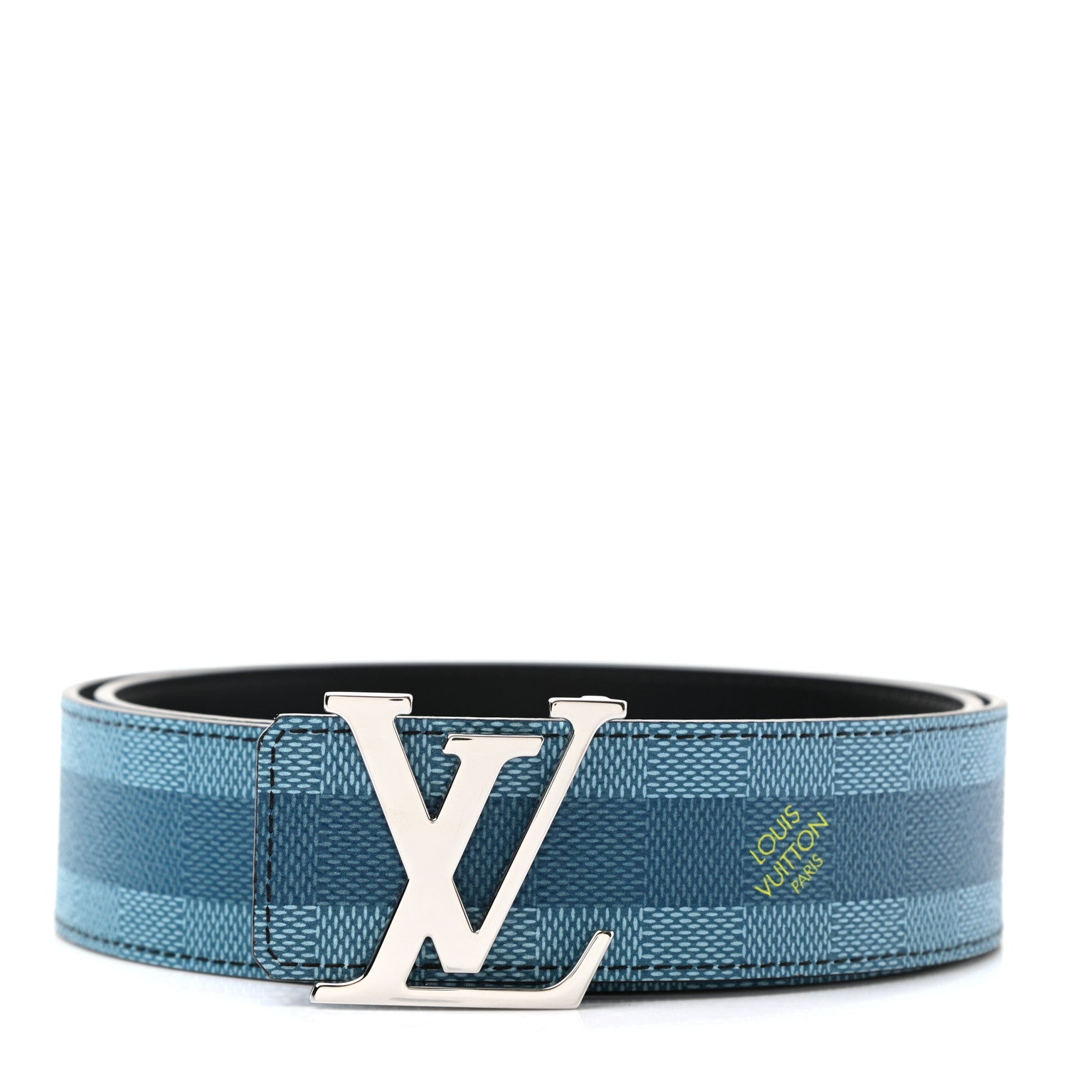 Louis Vuitton Damier Stripes 40MM LV Initiales Reversible Belt 90 36 Sky Blue 1 of 8