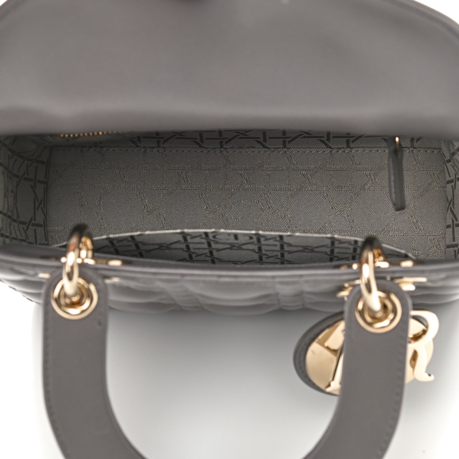 Christian Dior Lambskin Cannage Small My ABCDior Lady Dior Grey 5 of 9