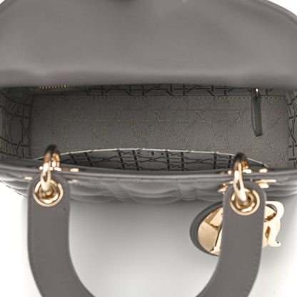 Christian Dior Lambskin Cannage Small My ABCDior Lady Dior Grey 5 of 9