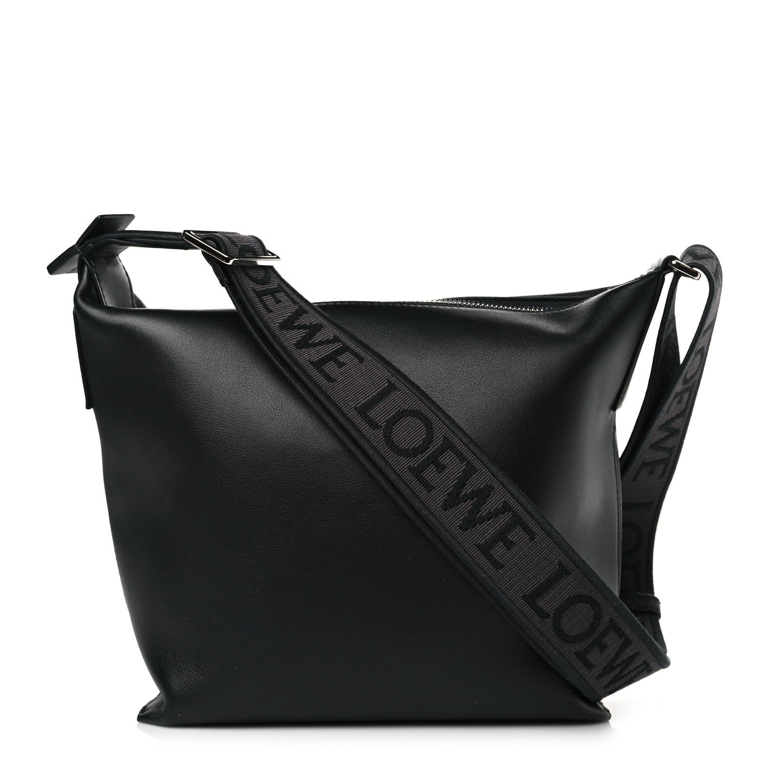 Loewe Supple Smooth Calfskin Jacquard Cubi Crossbody Bag Black 1 of 8