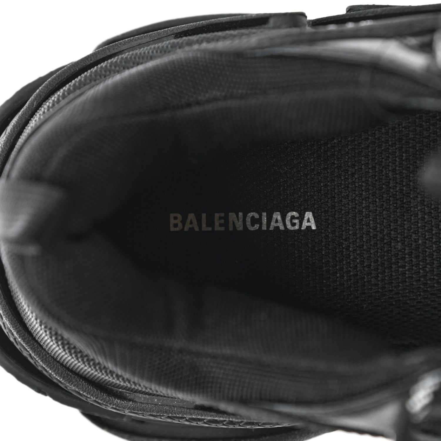 Balenciaga Fabric Mesh Womens Triple S Sneakers 39 Black 7 of 8