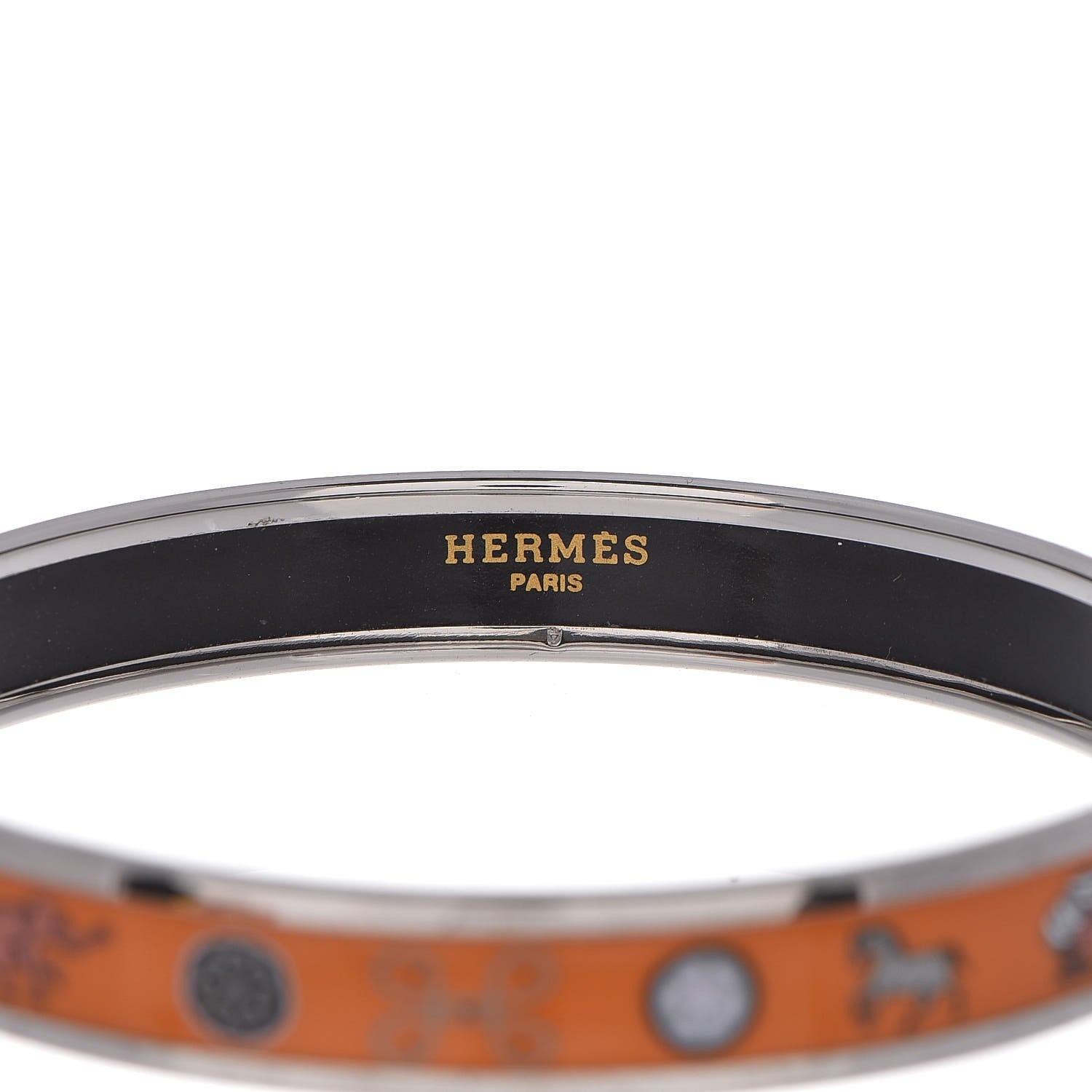 Hermes Enamel Printed Narrow Bracelet 70 4 of 6