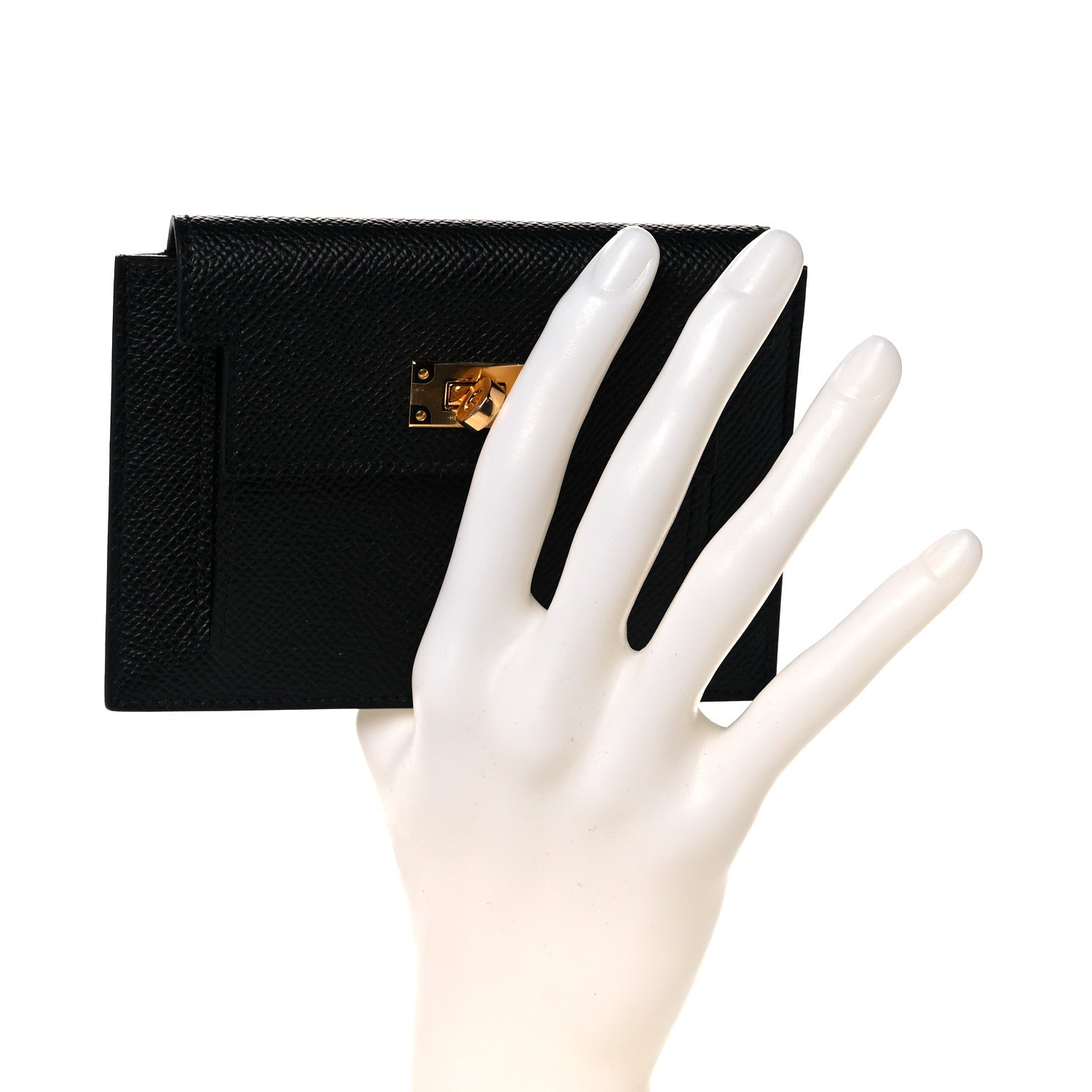 Hermes Epsom Kelly Pocket Compact Wallet Black 2 of 8