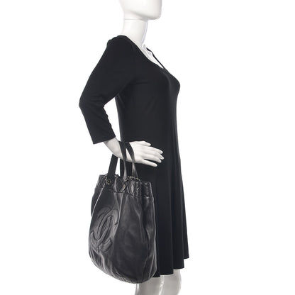 Chanel Calfskin Large Trianon Tote Black 3 of 12