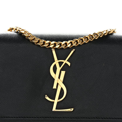 Saint Laurent Grain De Poudre Small Monogram Kate Satchel Black 8 of 10