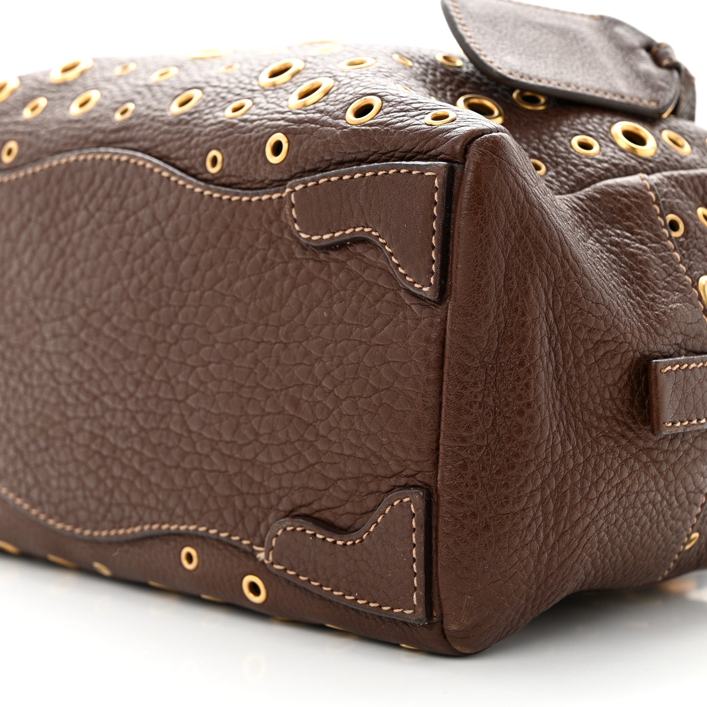 Vitello Daino Grommet Satchel Bruciato