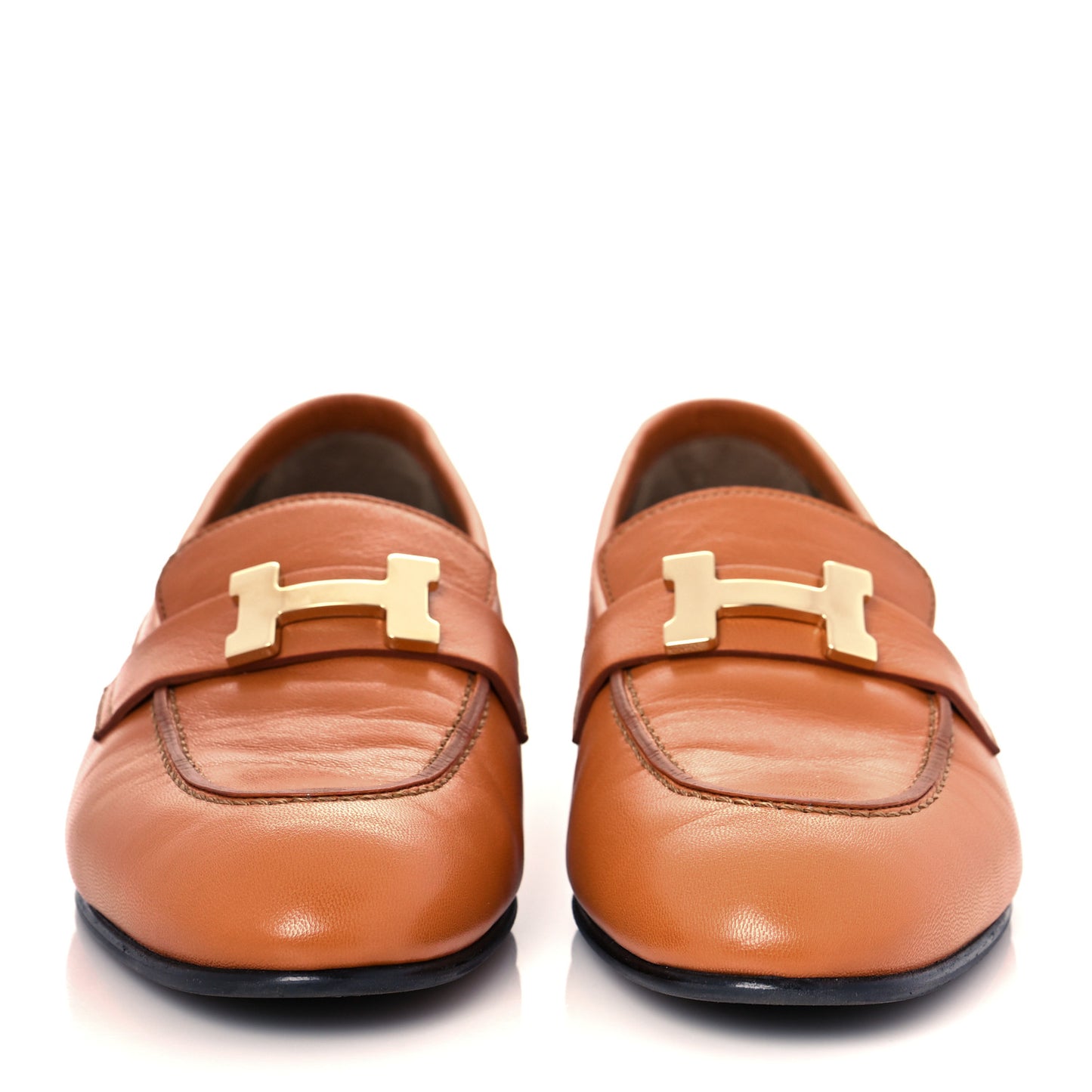 Goatskin Womens Paris Loafers 36 Marron Glaise