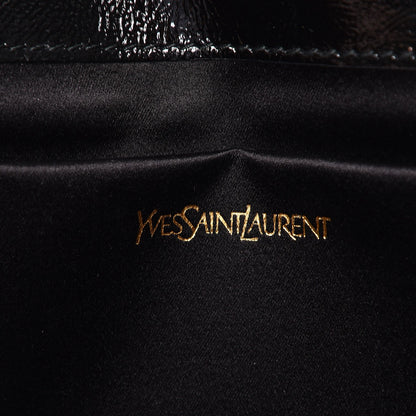 Saint Laurent Textured Patent Monogram Large Belle De Jour Clutch Black 6 of 6
