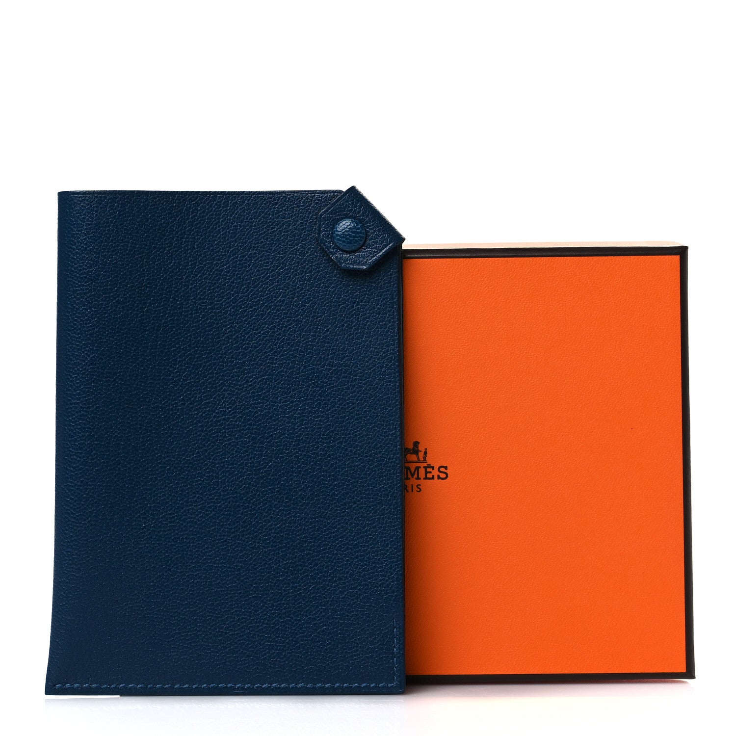 Hermes Chevre Mysore Tarmac Passport Holder Deep Bleu 8 of 8