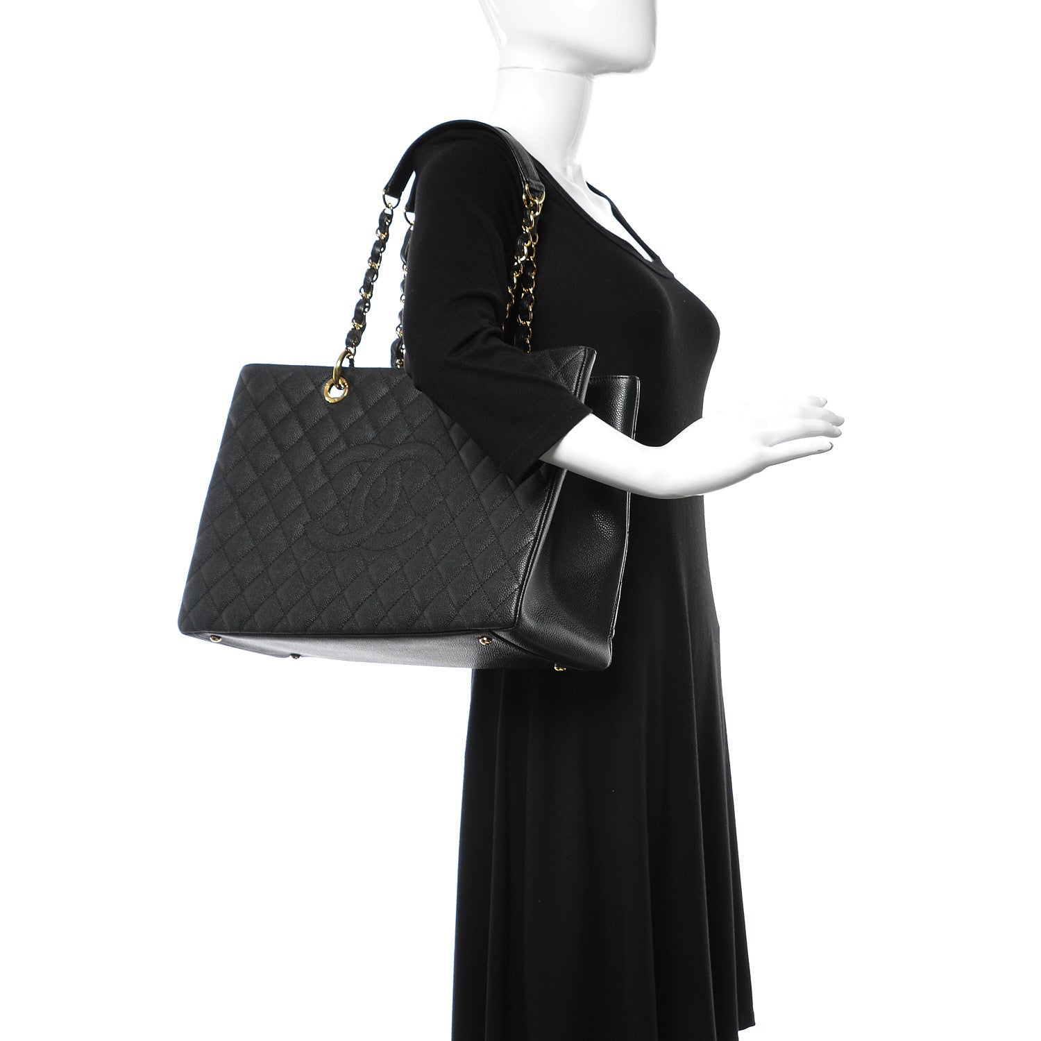 Chanel Caviar Quilted XL Grand Shopping Tote GST Black 2 of 9