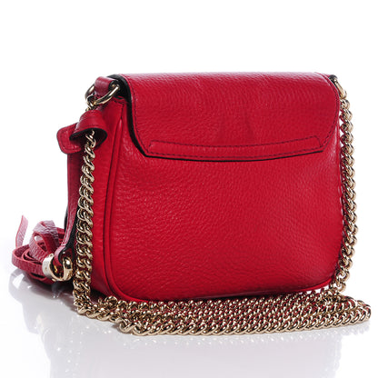 Gucci Pebbled Calfskin Small Soho Flap Crossbody Red 3 of 9