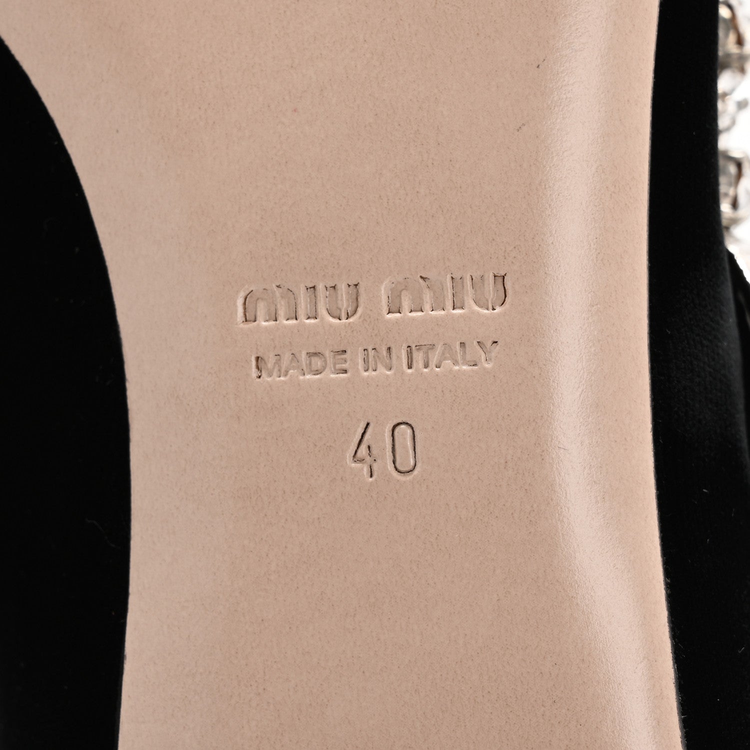 Miu Miu Velvet Crystal Mary Jane Flats 40 Black 7 of 9
