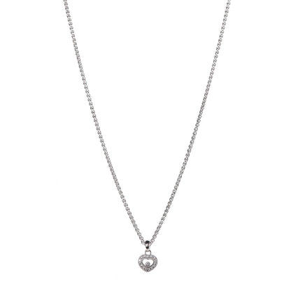 Chopard 18K White Gold Happy Diamonds Icons Heart Pave Pendant Necklace 1 of 7