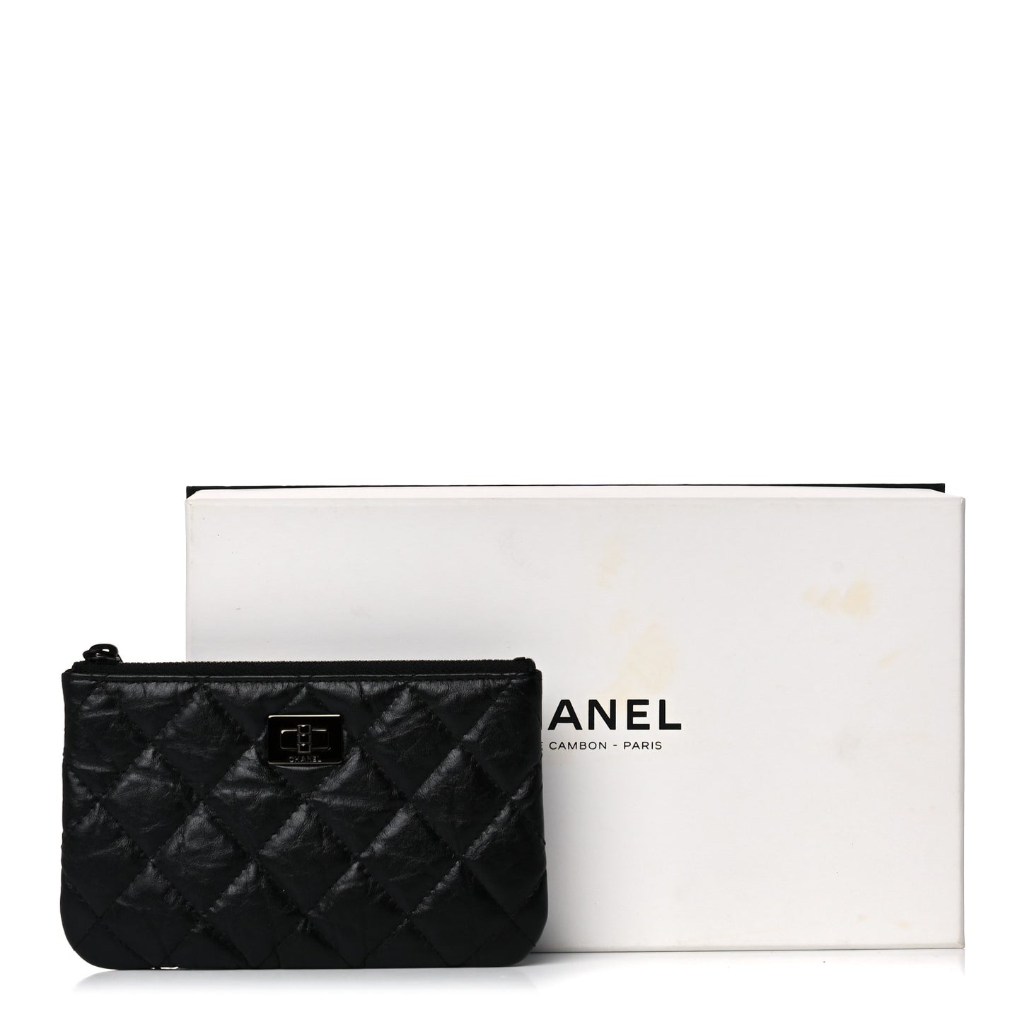 Aged Calfskin Quilted Small Reissue Cosmetic Case So Black