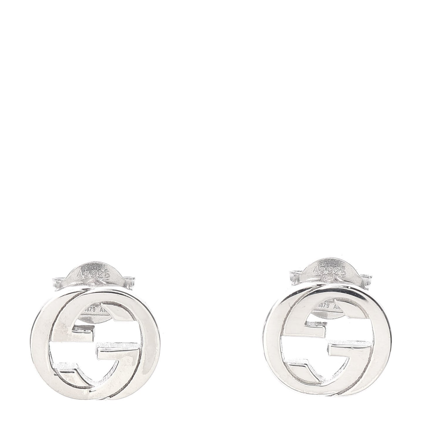 Sterling Silver Interlocking GG Stud Earrings