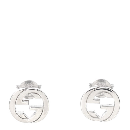 Gucci Sterling Silver Interlocking GG Stud Earrings 1 of 5