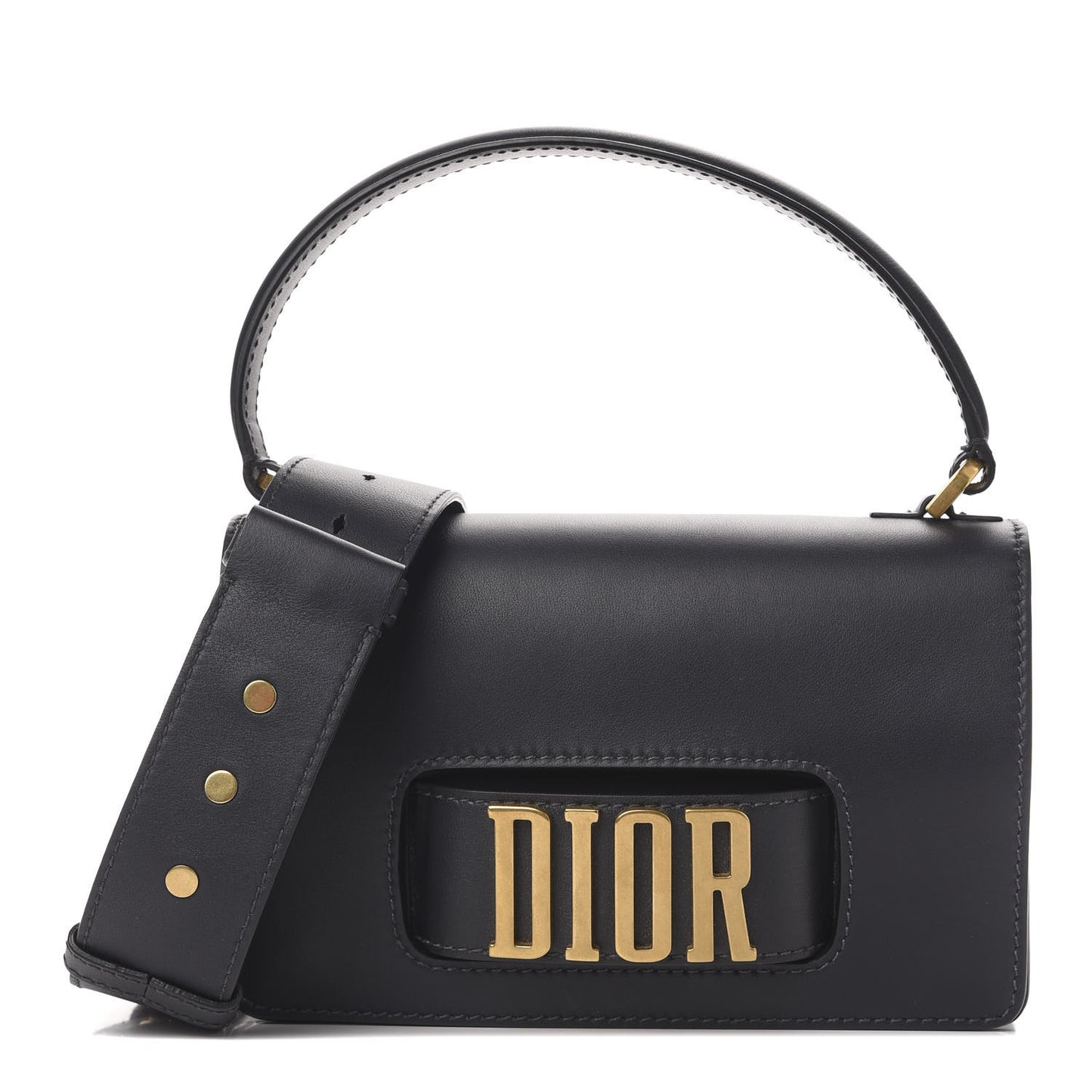 Smooth Calfskin Dio(r)evolution Top Handle Medium Flap Deep Blue