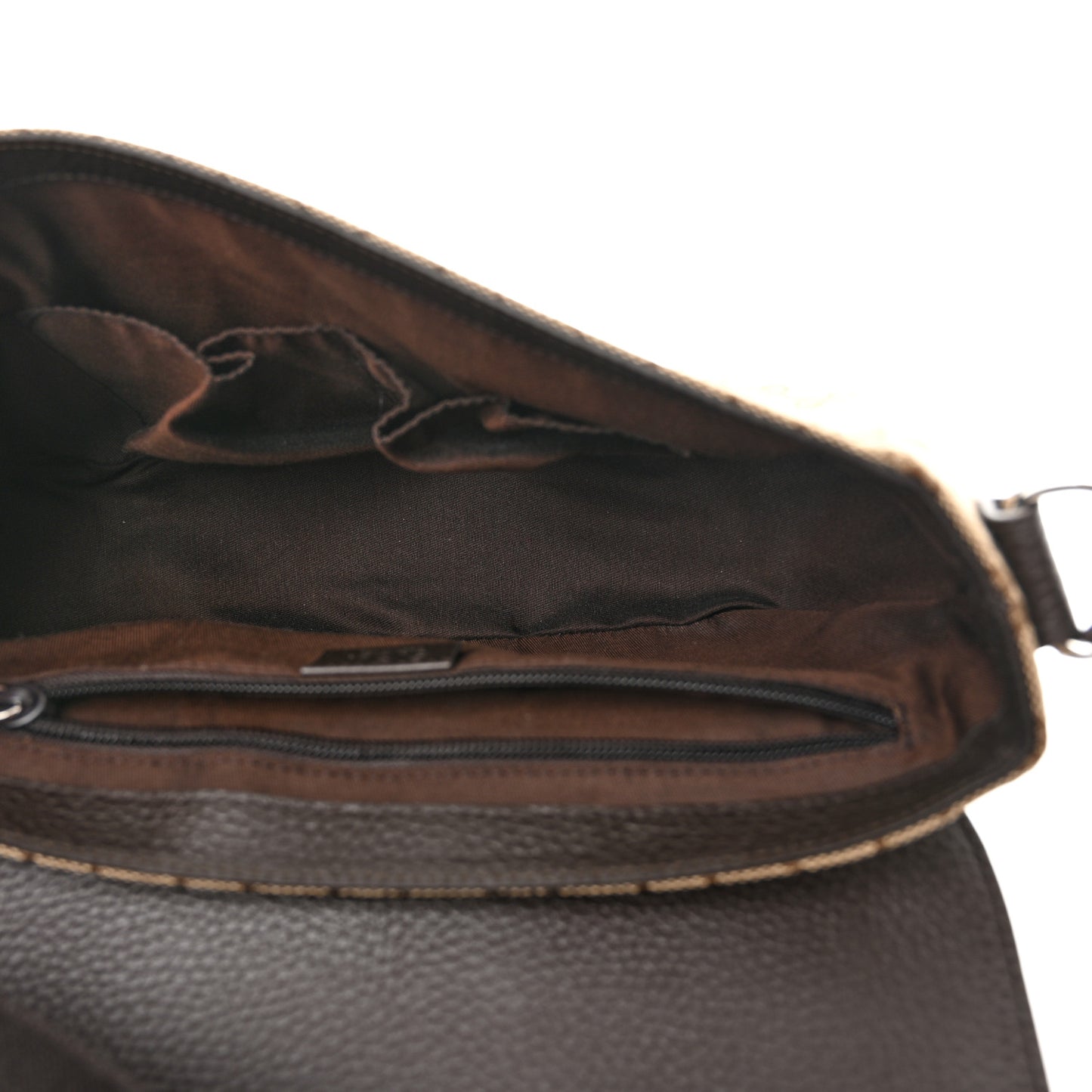 Monogram Flap Messenger Bag Beige Dark Brown