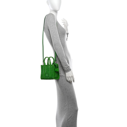 Marc Jacobs Shiny Crinkled Calfskin Mini The Tote Bag Fern Green 2 of 11