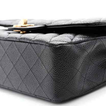 Chanel Caviar Quilted Medium Double Flap Black 10 of 11