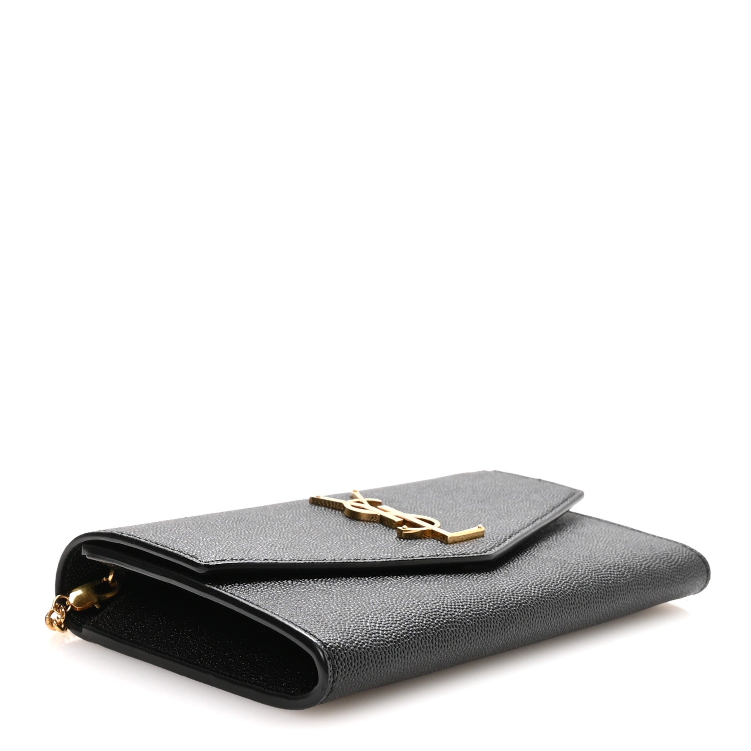 Saint Laurent Grain De Poudre Uptown Chain Wallet Black 5 of 12