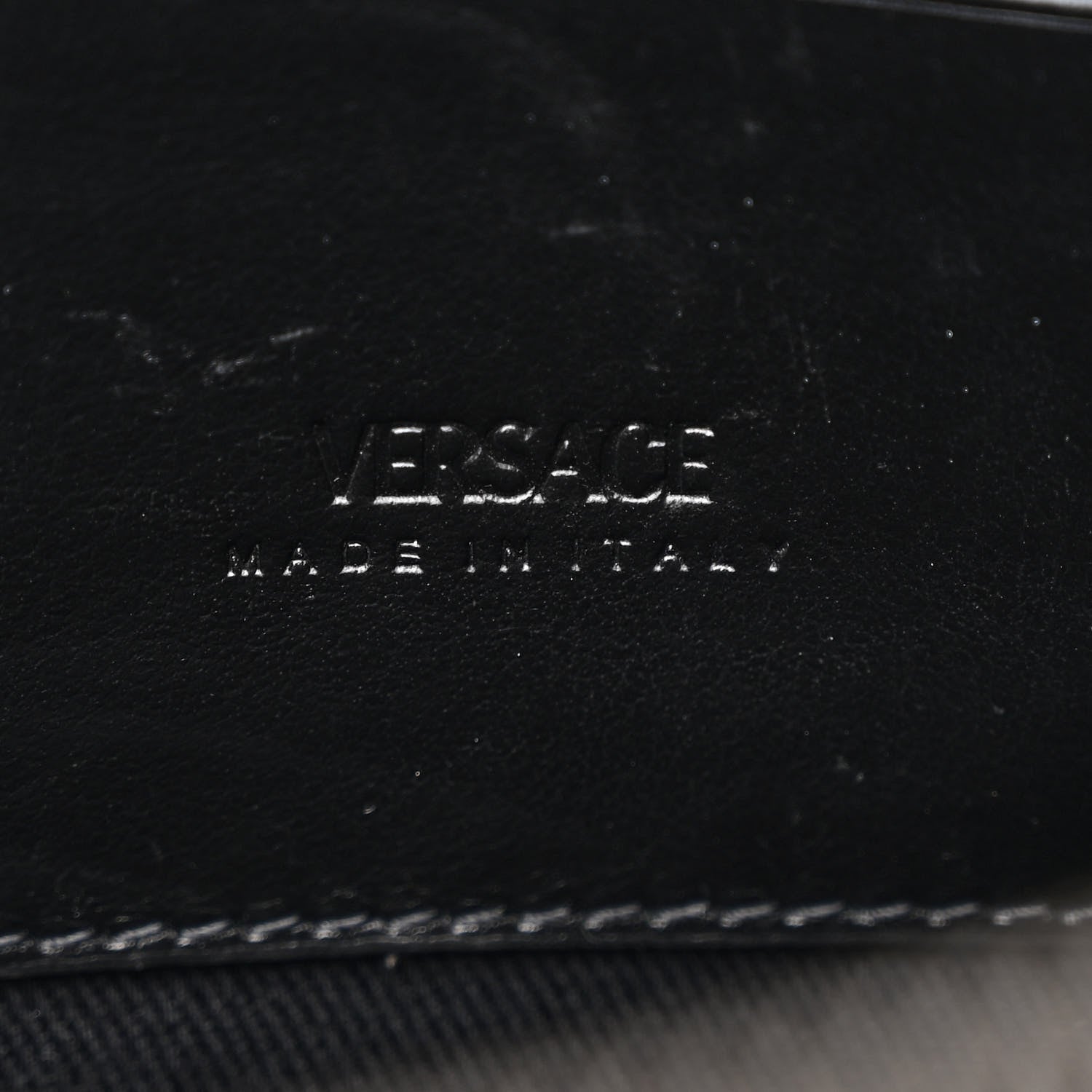 Versace Coated Canvas La Greca Signature  Black Gray 6 of 11