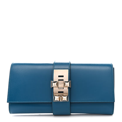 Hermes Tadelakt Medor 23 Clutch Bleu Izmir 1 of 14