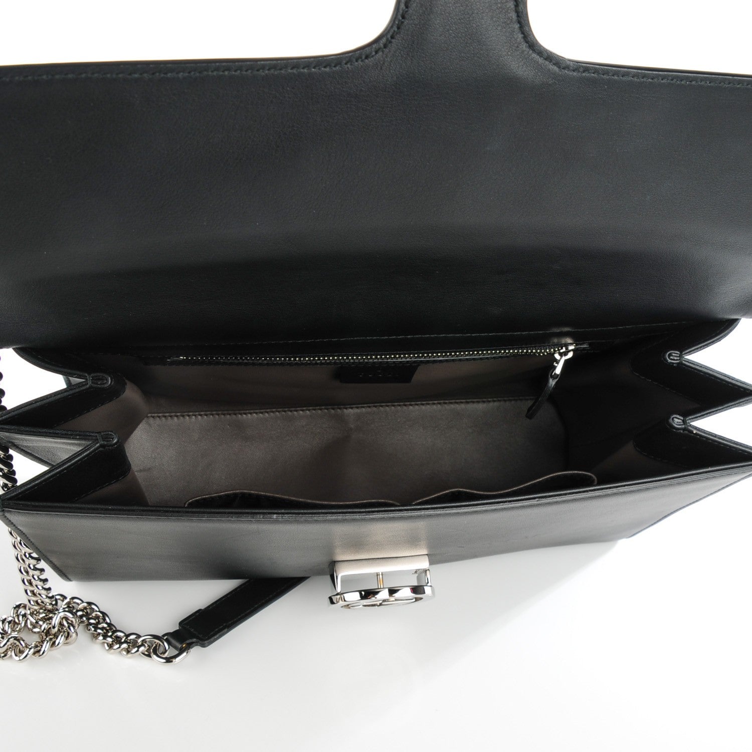 Gucci Moon Calfskin Medium Interlocking G Shoulder Bag Black 5 of 7