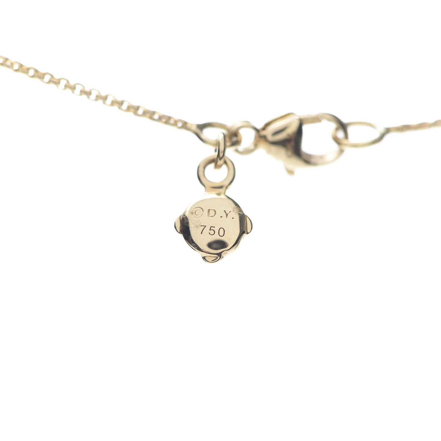 18K Yellow Gold Diamond 16mm Stax Pendant Necklace