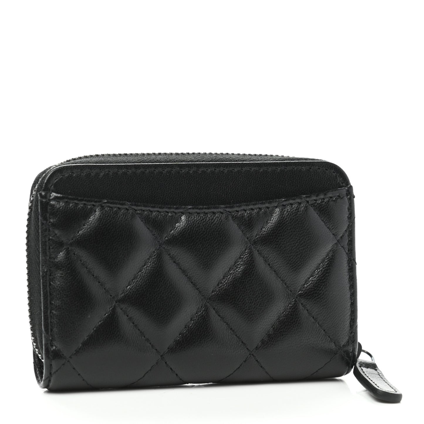 Lambskin Quilted Zip Coin Purse So Black